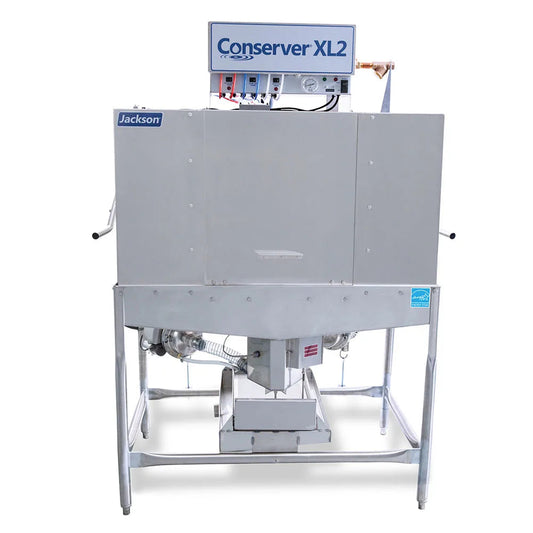 Conserver XL2 Jackson Wws Conserver® Xl2 For Commercial Cleaning And Sanitizing Of Tablewares Features Chemical Sanitizing, Dual Rack Door-Type Dishmachine With Self-Draining Stainless Steel Pump Ensures No Detergent Carryover Between Wash Cycles