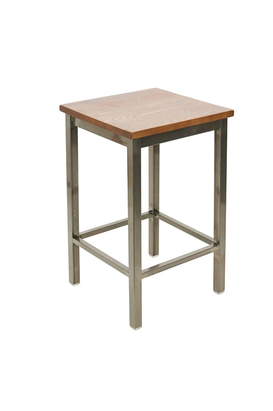 2510H BFM Seating Trent Clear Coat Counter Height Stool With Industrial Design, Steel Ash Wood and Powder Coat Finish, Overall Width 15.75″ Height 27″ Weight 15 Lbs