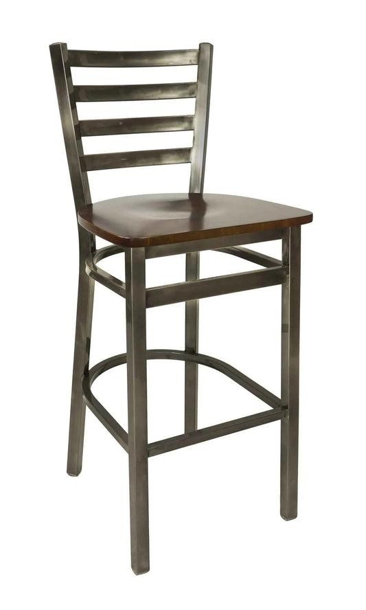 2160B BFM Seating Lima Clear Coat Barstool With Industrial Design, Steel Ash Wood and Powder Coat Finish, Overall Width 17.25″ Height 42.5″ Weight 22 Lbs