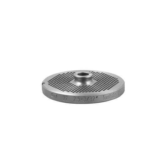 22 332 HUB Alfaco L&W Chopper Plate for Meat Processors and Provides a Greater Degree of Stability for Grinding - Size #22, 3/32 Hole Size With Hub (German Made)