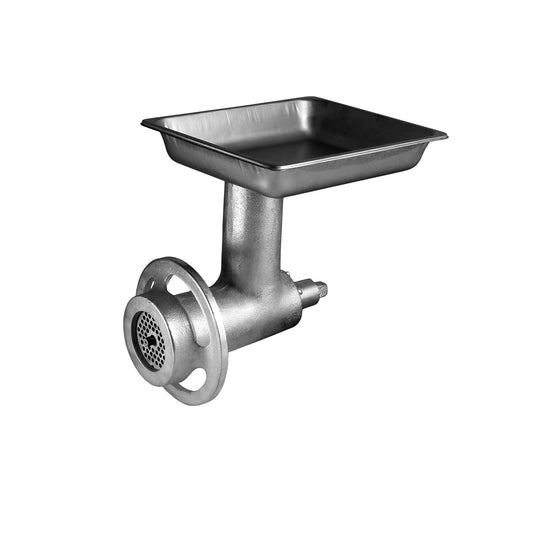 22 H CCA  Alfaco #22 Economy Meat Grinder Can Be Used on Any Powerbase or Mixer With Size 22 Hub and Built to Handle Commercial-Sized Batches, Comes With One Plate, One #22 Knife, Worm Gear, Washer, Stomper, Pan and Ring - Hub Size: 22, Weight: 25 Lbs