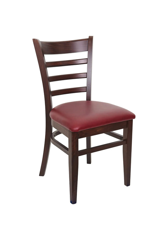 ZWC101 & ZWB101 BFM Seating Berkeley Side Chair & Barstool With Classic Ladder Back Design Veneer Wood, Overall Width: 17.5″  Height: 34” - 44″ Weight: 16 Lbs - 19.5 Lbs