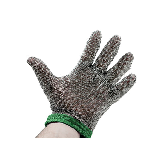 515 XL Alfaco ALFA Stainless Metal Mesh Safety Glove Offers Protection From Knives and Sharp Objects for Butchers or Meat House Workers up to Tensile Strength of 125,000 PSF, Comes With Easy Snap Fastener - Size: X-Large (12, 13), Color: Green