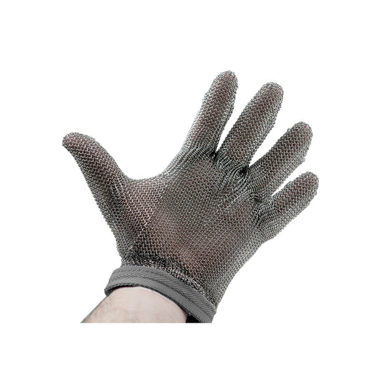 515 XS Alfaco ALFA Stainless Metal Mesh Safety Glove Offers Protection From Knives and Sharp Objects for Butchers or Meat House Workers up to Tensile Strength of 125,000 PSF, Comes With Easy Snap Fastener - Size: Extra Small, Color: Grey
