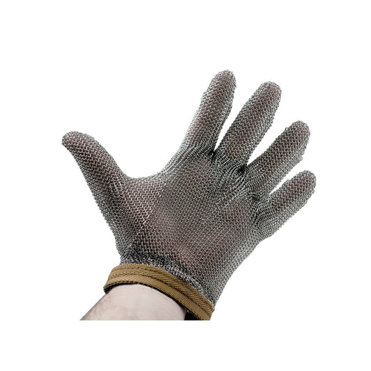 515 XXL Alfaco ALFA Stainless Metal Mesh Safety Glove Offers Protection From Knives and Sharp Objects for Butchers or Meat House Workers up to Tensile Strength of 125,000 PSF, Comes With Easy Snap Fastener - Size: XX-Large (12, 13), Color: Brown