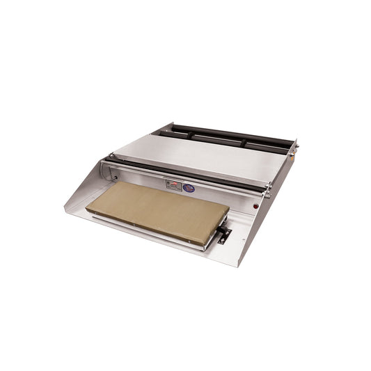 600A Alfaco Heat Seal Table Top Wrapper, Comes With Large Rubber Feet for Stability, Heavy Gauge Aluminum Base and Thermostatically Controlled Hot Plate With Replaceable Non-stick Cover - Hot Plate Size: 6” X 15”, Max Film Width: 20”