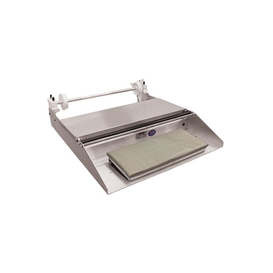 625A Alfaco Heat Seal Table Top Food Wrapper, Comes With Large Rubber Feet for Stability, Heavy Gauge Aluminum Base and Thermostatically Controlled Hot Plate With Replaceable Non-stick Cover -  Hot Plate Size: 6” X 15”, Max Film Width: 18”