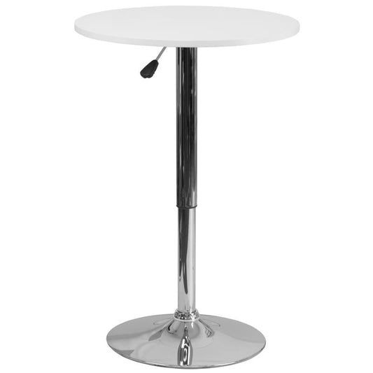 CH-2-GG Flash Furniture Round Cocktail Table .75" Thick Round White Wood Top