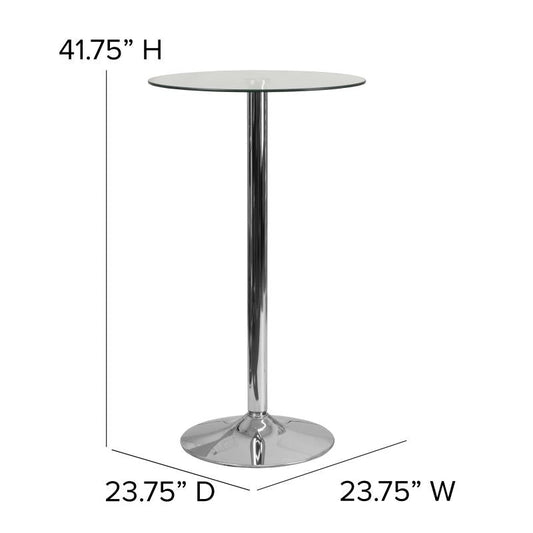 CH-3-GG Flash Furniture Round Cocktail Table 8Mm Thick Clear Tempered Round Glass Surface