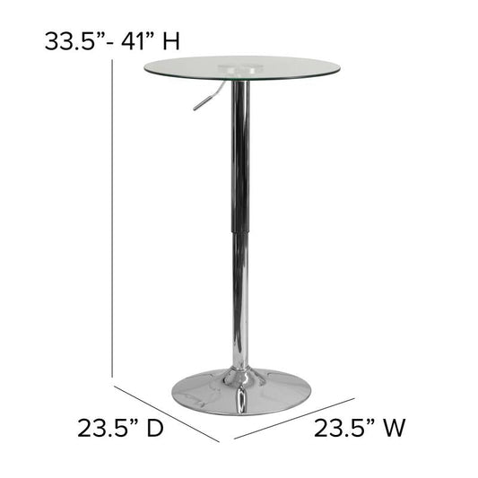 CH-5-GG Flash Furniture Round Cocktail Table 8Mm Thick Clear Tempered Round Glass Surface