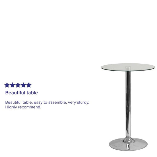 CH-6-GG Flash Furniture Round Cocktail Table 8Mm Thick Clear Tempered Round Glass Surface