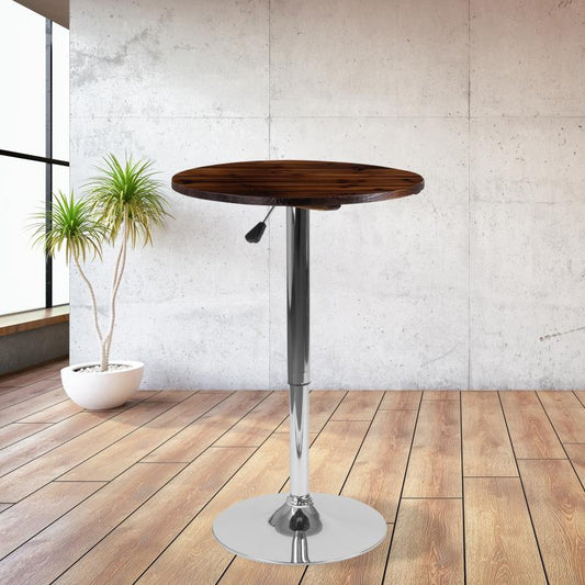 CH-9-GG Flash Furniture Round Cocktail Table 1" Thick Round Rustic Pine Wood Top