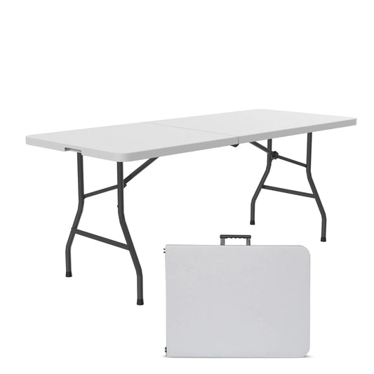 CP3072FM Correll Inc. Econoline Plastic Fold-In-Half Table with Lightweight and Waterproof Tables Use for Hand Parties, Tailgating, Picnics, Games, and Even Camping - Cube: 4.00 Shp Wt. 36