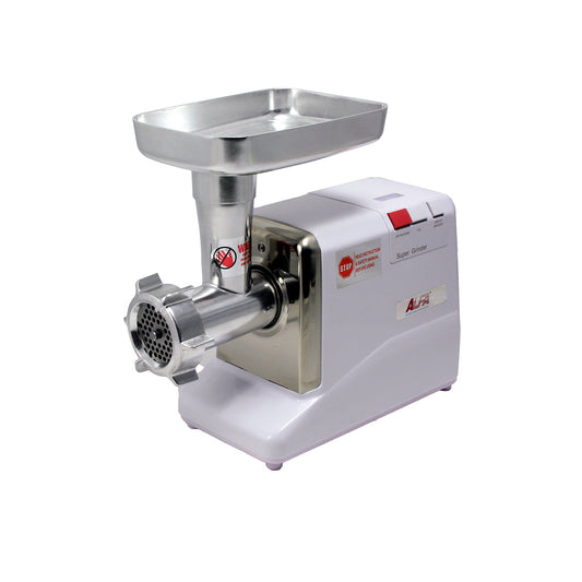 MC5 Alfaco ALFA 1/2HP ETL Meat Grinder Chopper Perfect for Home or Light Commercial Use Up to 2-3 Lbs of Meat per Minute, Features With Built-in “Overload Protection” Switch, Forward & Reverse Switch and Steel Gears - Dimensions: 16” X 7” X 17”