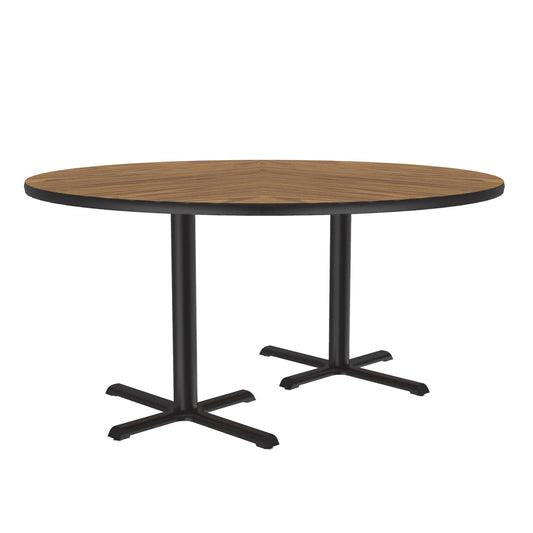 BCT60TFR Correll Inc. 60” Round Café & Breakroom Tables With 1 1/4” Two Sided Thermal Fused, Cast Iron Base and Top Spider, 29” Standard Height, 3” Diameter Steel Column, 2 Cross Bases With Nylon Leveling Glides, Cube 8.10, Thermal Fused Laminate