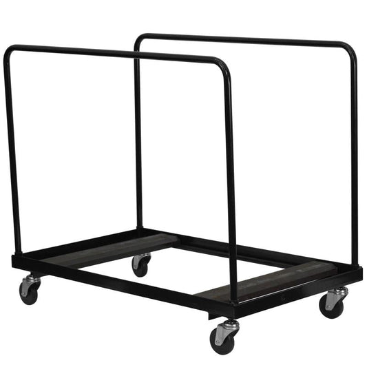 NG-DY60-GG Flash Furniture Black Folding Table Dolly For Round Folding Tables Used To Move Chairs Around The Building With Ease And Constructed Of .125" Thick Steel With Four 4" Polyolefin Swivel Casters / 28W x 48.2D x 47H, 900 lbs Weight Capacity
