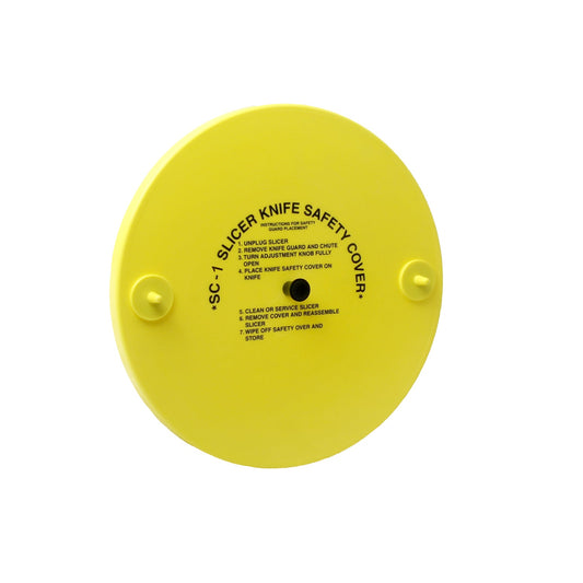 SC1 Alfaco ALFA Knife Safety Cover Easily Attaches in Seconds With Built-in Magnets to Prevent Loss of Time and Money Due to Injury, Molded in Lightweight and Durable Yellow Polystyrene Plastic - Diameter: 10”
