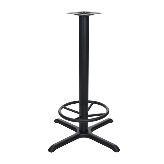 STB BFM Seating Steel Cross Base With Foot Rest Bar Height With Classic Round Design, Adjustable Glides and Stamped Steel Base Bottom, Column Diameter 3″- 4″ Height 40.5″