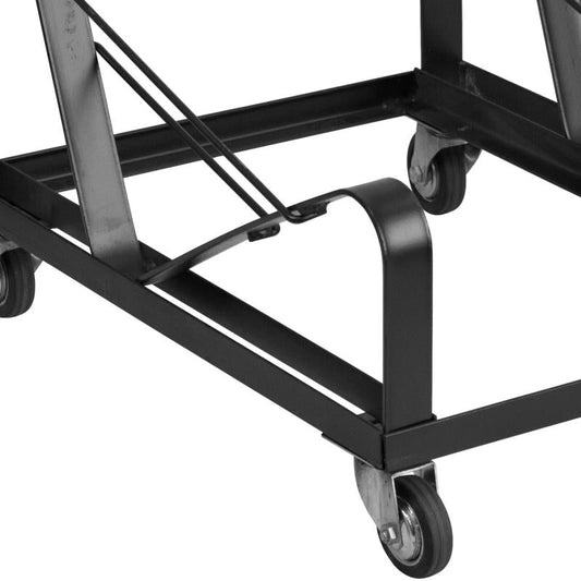 XU-MC168-DOLLY-GG Flash Furniture Hercules Series Black Steel Sled Base Stack Chair Dolly Designed For Commercial Businesses Features Black Powder Coated Frame Finish, 4" Diameter Wheels And 2 Locking / 19.75W x 25.5D x 20.5H , 440 lbs Weight Capacity