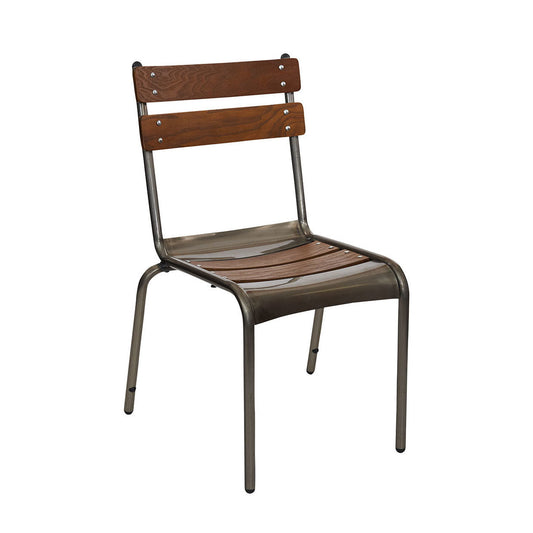 JS66  BFM Seating  Dalton Side Chair and Dalton Barstool Industrial Slat Design Ash Veneer Powder Coat Finish Seat Width: 15