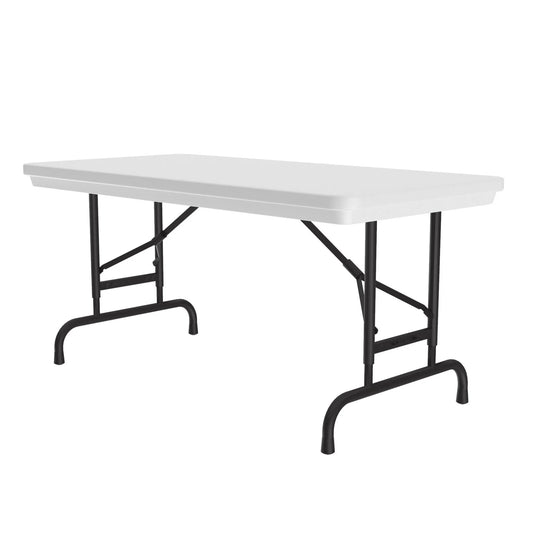 RA2448-3060-72-96 Correll Inc. Heavy Duty Commercial Plastic Folding Table Adjustable Height with Lightweight, Easy-Handling, Heavy Duty Commercial Use for Hand Parties, Tailgating, Picnics, Games, and Even Camping - Cube